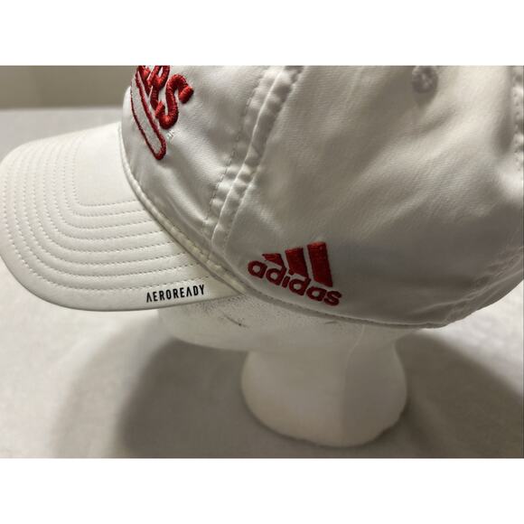Adidas Nebraska Huskers Hat Cap Strapback One Size White Red Football NCAA - Picture 7 of 9